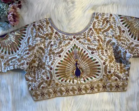 Silk Peacock Readymade Blouse