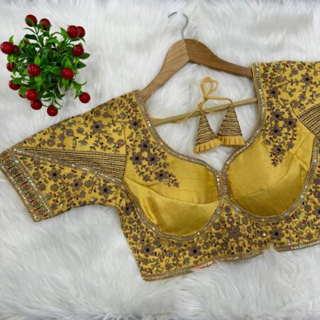 Wedding Gold Silk Readymade Blouse