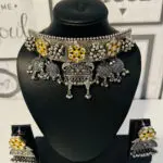 Dual Tone Oxidised Necklace Set