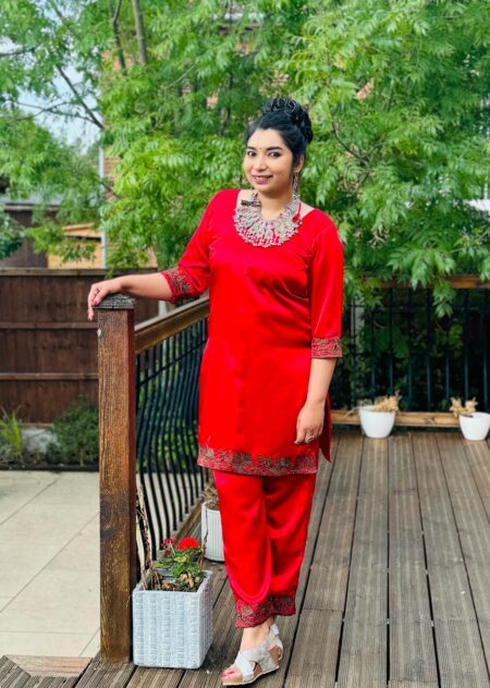 Red Satin Co-ord Set