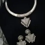 High quality silver Oxidised Necklace Set