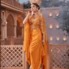 Orange Fusion Outfit With Cape