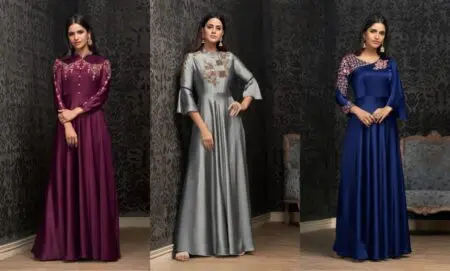 Party Wear Gowns With Heavy Embroidery