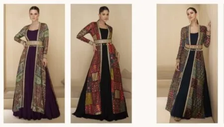 Georgette Gown  With Silk Shrug