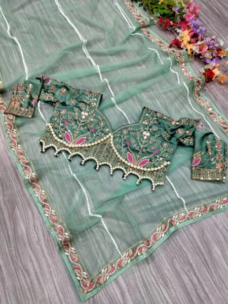 Handwork Saree With Handwork Blouse