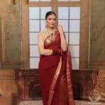 Red Saree with Gold Pallu