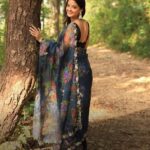 Floral organza saree