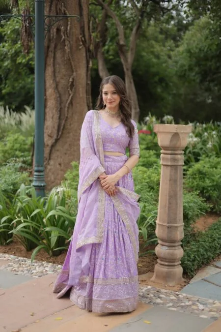 Viscose jacquard lehenga choli
