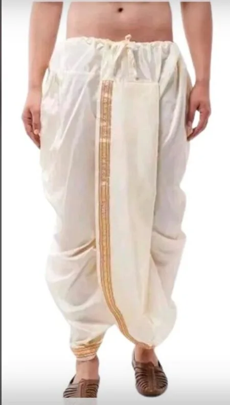 White Panchakacham with angavastram