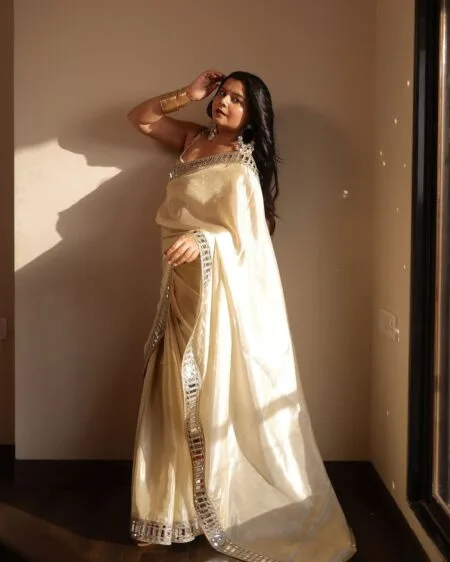 Organza Saree With Fully Stitched Blouse