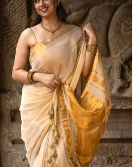 Original Pure Tissue Linen Handloom Saree