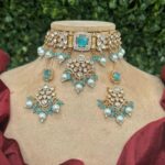 Blue carat plated Kundan Choker