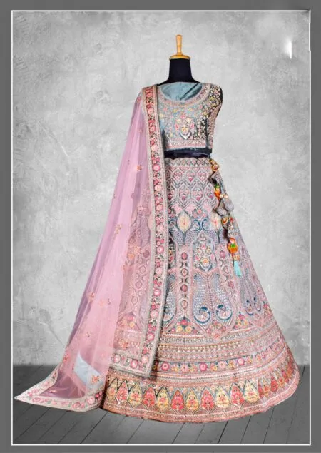 Net lehenga choli with dupatta