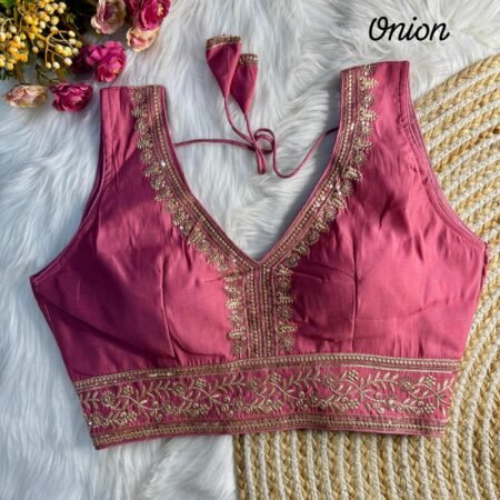 Pink Roman Silk readymade blouse