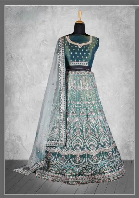 Net lehenga choli with dupatta