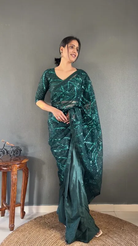 French crepe silk saree