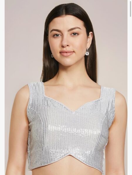 Silver ready made blouse