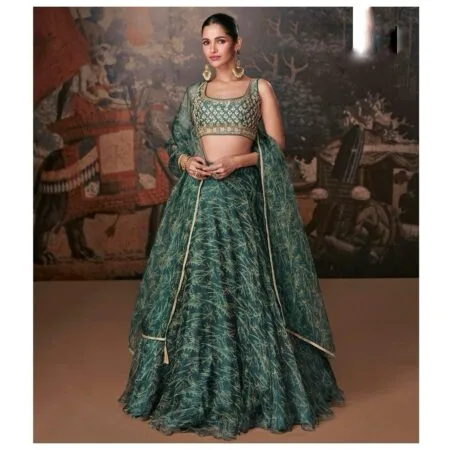 Embroidered bangalori silk lehenga choli