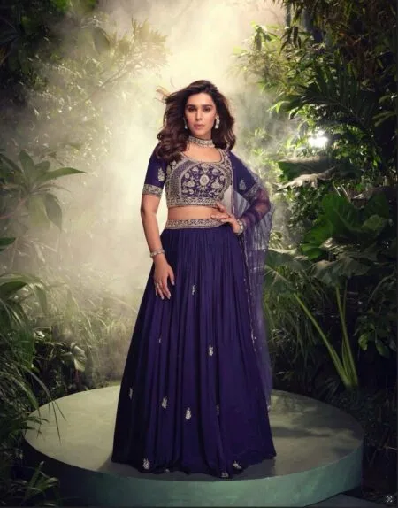 Georgette embroidered Lehenga choli with dupattaa