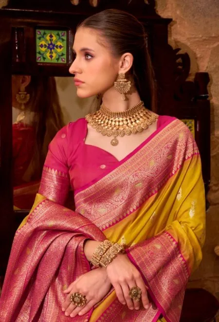 Soft gatha silk saree with zari weaving