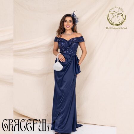 Blue Satin Gown