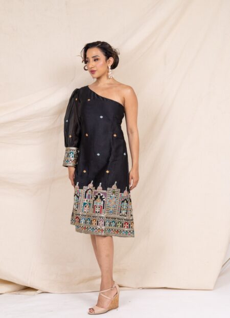 Georgette one shoulder dress
