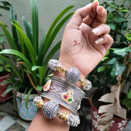 Oxidised bangle set