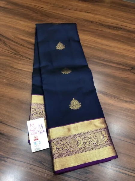 Pure kanchivaram silk saree with weavings and rich pallu