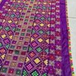 Purple Mirror embroidered dupattas with tassels