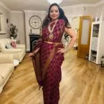 Checked Banarasi silk saree
