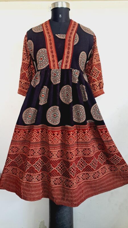 Ajrakh printed gown