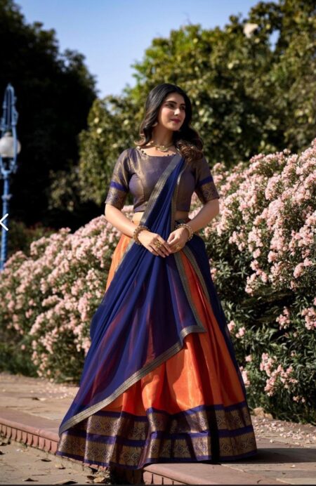 South Indian silk cotton fully stitched Half saree