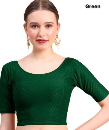 Green Cotton Lycra Stretchable Blouse