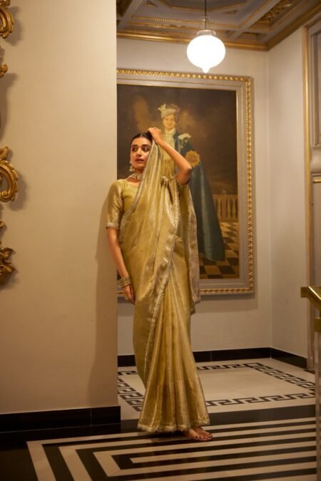 Gold tissue saree