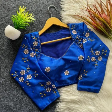 Handwork silk sequins and thread work readymade blouse