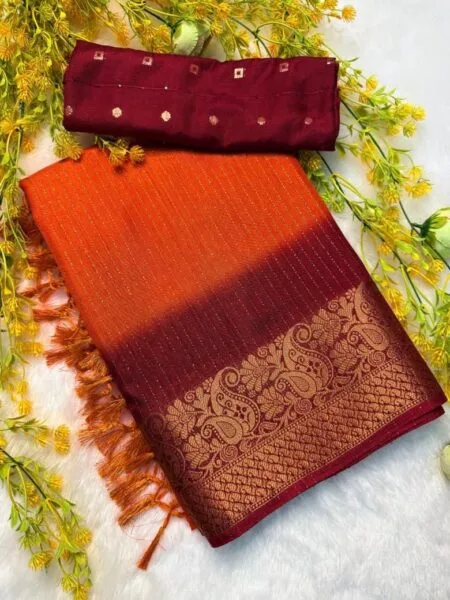 Melbourne silk saree with weaving jacquard border