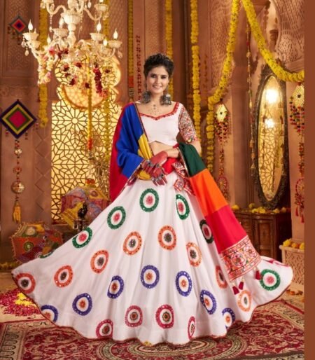 Viscose cotton Multicoloured lehenga choli with dupatta