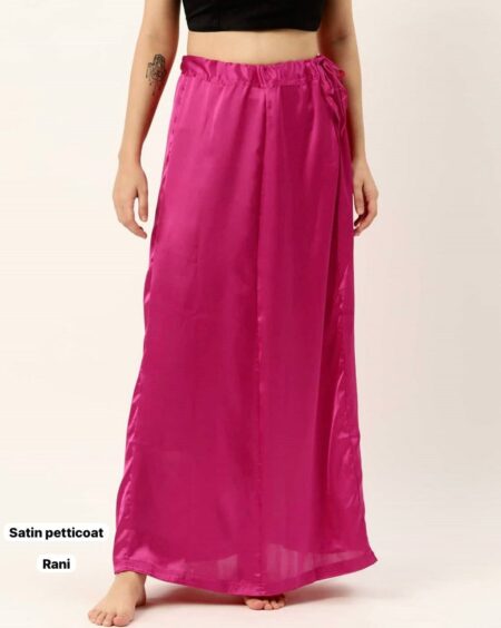 Deep pink Women's Satin Petticoat Saree Satin Underskirt Sari