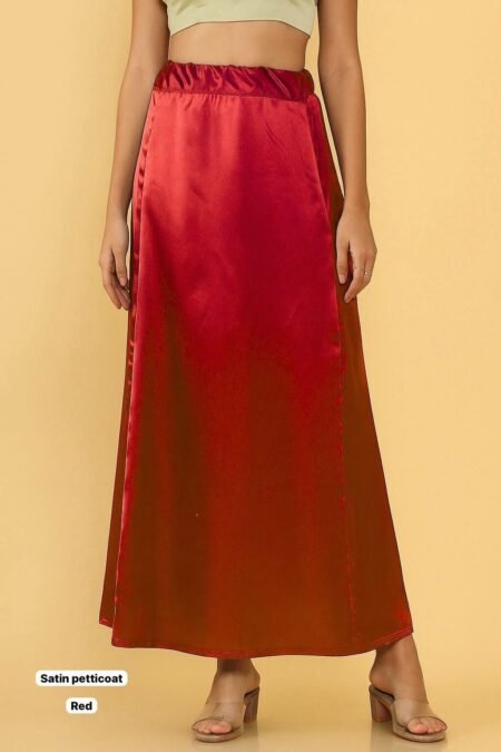 Red  Women's Satin Petticoat Saree Satin Underskirt Sari