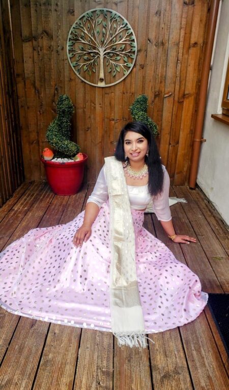 Pink lehenga choli with dupatta
