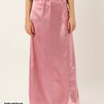 Peach Women's Satin Petticoat Saree Satin Underskirt Sari