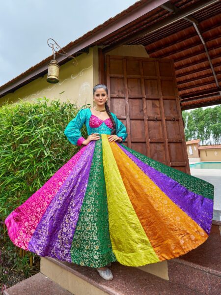 Viscose Multi coloured lehenga choli