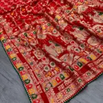 Dola Silk With Zari Weaving Saree With Zarkan Pallu Border