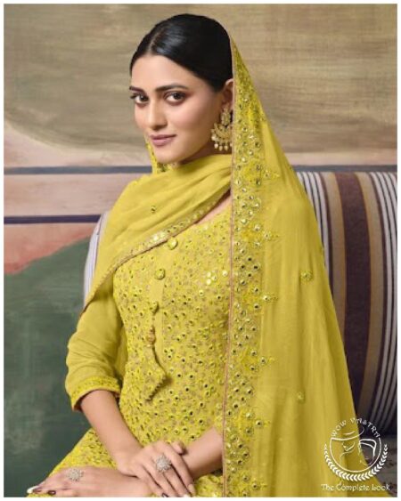 Lime silver foil Sharara