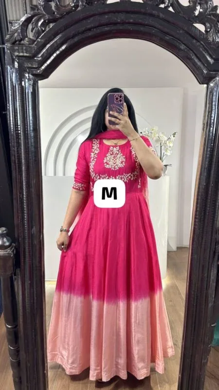 Double shaded pink gown
