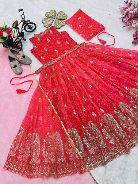 Faux Georgette digital print and embroidered sequins work gown with dupatta