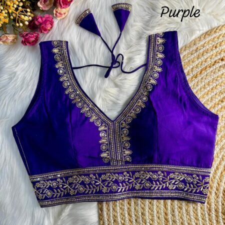 Purple Roman silk sleeveless blouse