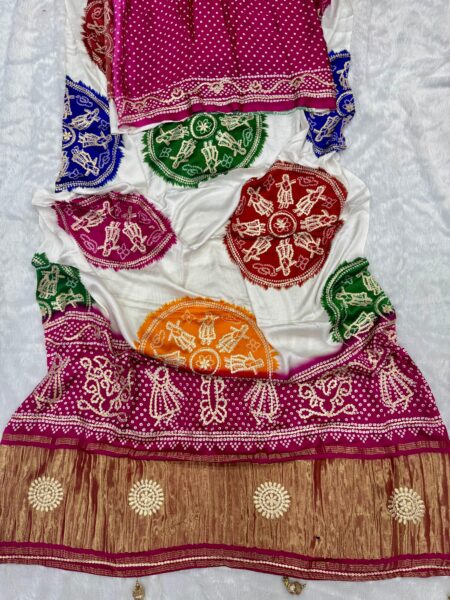 Bandhani Gajji Silk Gotta Pathi Saree