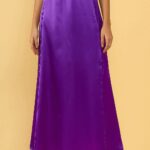 Purple Women's Satin Petticoat Saree Satin Underskirt Sari