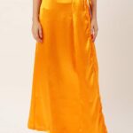 Mustard Women's Satin Petticoat Saree Satin Underskirt Sari